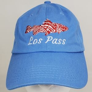 Los Pass Fishing Hat Blue Adult Adjustable Strap Ball Cap Embroidered Curve Bill